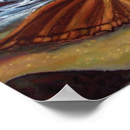 Mermaid Sunset Poster (Ecke)