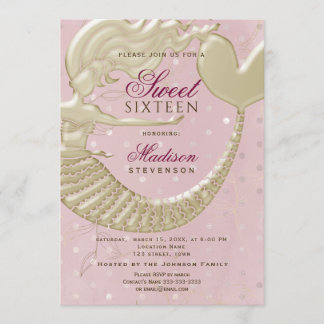 Mermaid Sweet 16 Geburtstag Einladung