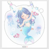 Mermaid Swinging Sticker (Blatt)