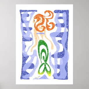 Mermaid Swirl Poster