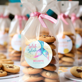 Mermaid Tail Glitter Splish Splash birthday Runder Aufkleber