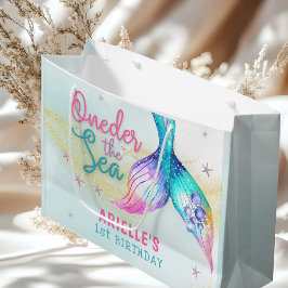 Mermaid Tail Onder the sea 1st birthday Gift Bag Große Geschenktüte