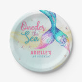 Mermaid Tail Onder the sea 1st birthday Pappteller (Vorderseite)