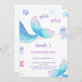 Mermaid Tale Birthday Einladung (Vorne/Hinten)