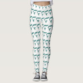 Mermaid Tale Leggings Weiß und Grün (Vorderseite)
