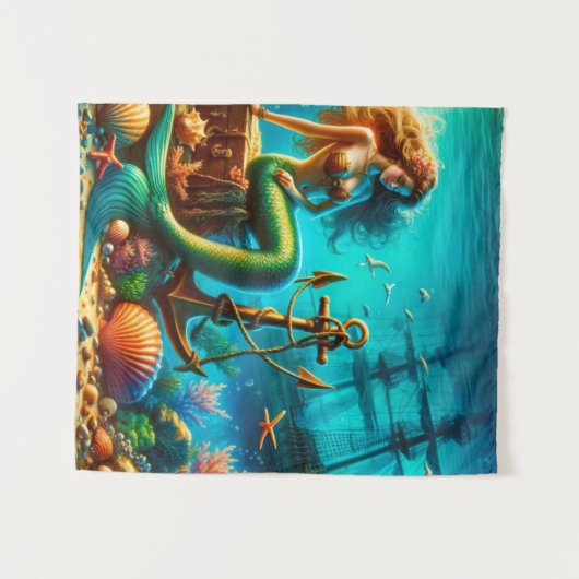 Mermaid Tapestry Wandteppich (Vorderseite (Horizontal))