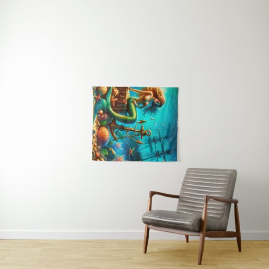 Mermaid Tapestry Wandteppich (Beispiel (Horizontal))