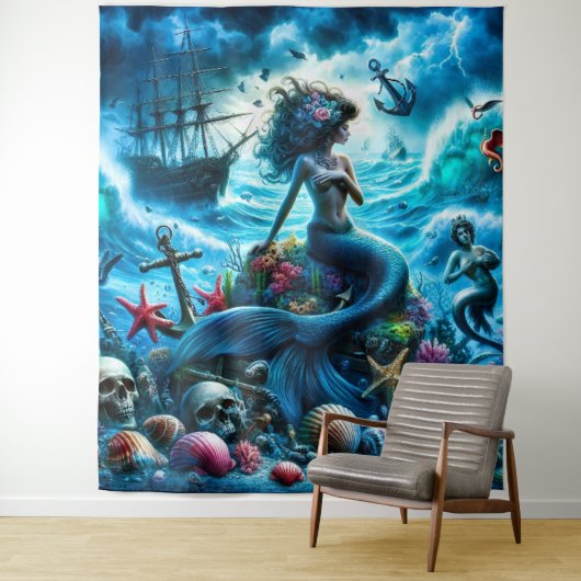 Mermaid Tapestry Wandteppich (Beispiel)