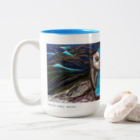 Mermaid-Tasse Zweifarbige Tasse (Mit Donut)