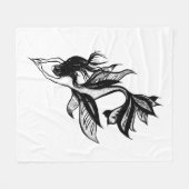 Mermaid Tattoo Style Stipple Schattierter Tinte Ge Fleecedecke (Vorderseite (Horizontal))