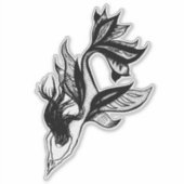 Mermaid Tattoo Style Stipple Schattige Tinte Zeich Aufkleber (Vorderseite)