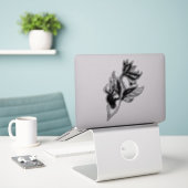 Mermaid Tattoo Style Stipple Schattige Tinte Zeich Aufkleber (Laptop auf Schreibtisch)