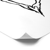 Mermaid Tattoo Style Stipple Schattige Tinte Zeich Poster (Ecke)