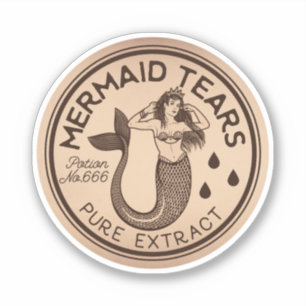Mermaid Tears Pop Vintag Label Aufkleber