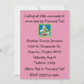 Mermaid Tee-Party Einladungen (Rückseite)