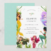 Mermaid Theme Birthday Party Einladung (Vorne/Hinten)