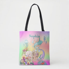 Mermaid Theme Niedlich Rainbow Tote Bag Tasche