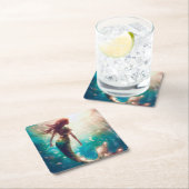 Mermaid theme party custom party coasters rechteckiger pappuntersetzer (Vor Ort)