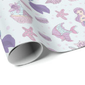 Mermaid Theme Party Pastell Aquamarin Geburtstag Geschenkpapier (Rolleneckpunkt)