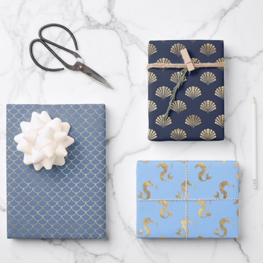 Mermaid Theme Under The Sea Party Geschenkpapier Set (Vorderseite)