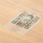 Mermaid Theme Vintage Stained Glass Effect Acrylic Acryleinladungen (Ablage )