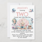 Mermaid Themed 2nd Birthday Invitation Einladung (Vorderseite)