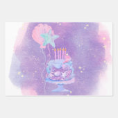 Mermaid Themed Birthday Bash Geschenkpapier Set (Vorderseite 3)