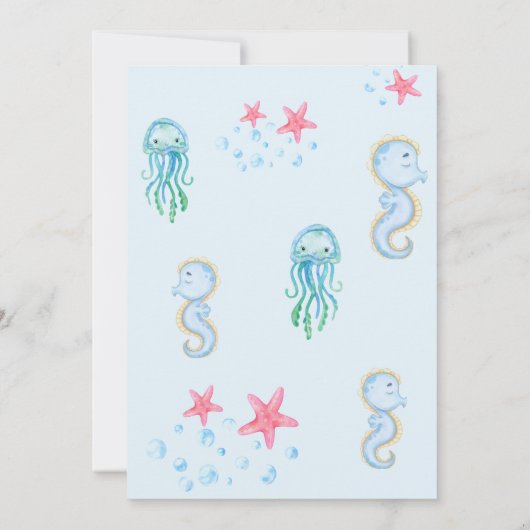 Mermaid Themed Birthday Party Einladung (Rückseite)