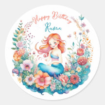 Mermaid Themed Floral Girl's Geburtstagsparty