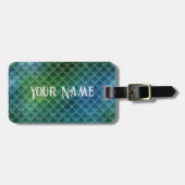 Mermaid Themed Grüntöne und Gold Gepäckanhänger (Vorderseite horizontal)