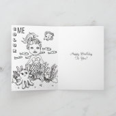Mermaid Themed Happy Birthday Card Karte (Innenseite)