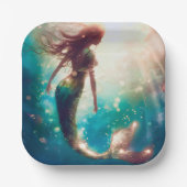 Mermaid-Themenpartei Zollpapiere-Teller Pappteller (Vorderseite)