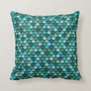 Mermaid Throw Kissen {Aquamarin}