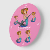 Mermaid Thunder_Cove Große Wanduhr (Winkel)