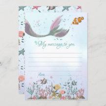 Mermaid Time Capsule Meldung an Sie leere Karten