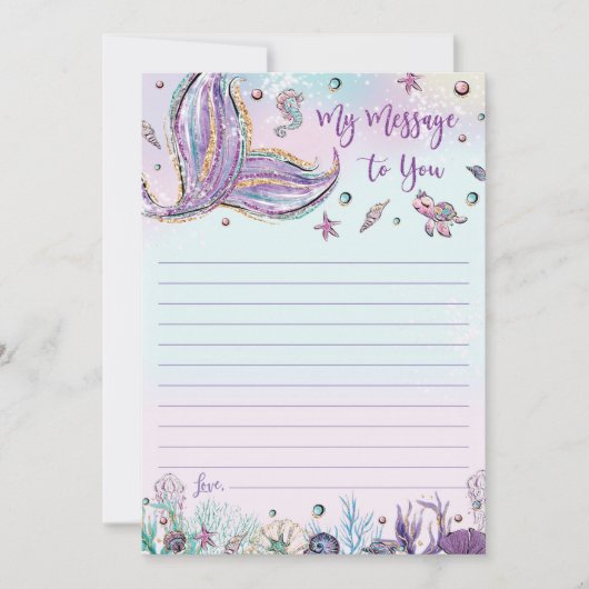 Mermaid Time Capsule Meldung an Sie leere Karten (Vorderseite)