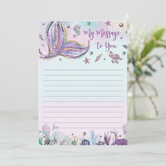 Mermaid Time Capsule Meldung an Sie leere Karten (Stehend Vorderseite)