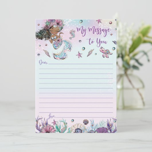 Mermaid Time Capsule Meldung an Sie leere Karten (Stehend Vorderseite)