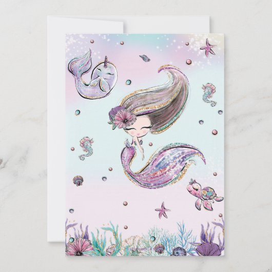 Mermaid Time Capsule Meldung an Sie leere Karten (Rückseite)