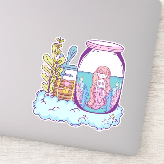 Mermaid Treasure Vinyl Stickers Aufkleber (Detail)