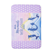 Mermaid Trio | Alle Mermaids Willkommen | Polka Do Badematte (Vorderseite Vertikal)