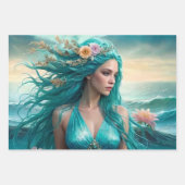 Mermaid Trio Decoupage Gift Wrap Geschenkpapier Set (Vorderseite 3)