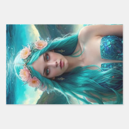 Mermaid Trio Decoupage Gift Wrap Geschenkpapier Set