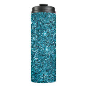 Mermaid Turquoise Blue Glitzer Thermosbecher (Vorderseite)