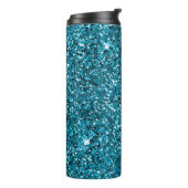 Mermaid Turquoise Blue Glitzer Thermosbecher (Nach links gedreht)