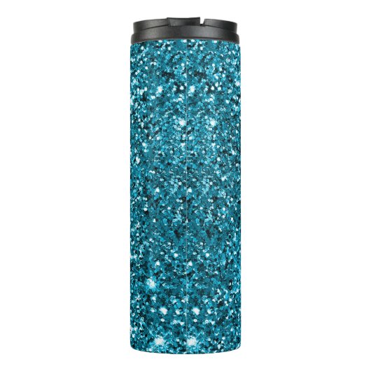 Mermaid Turquoise Blue Glitzer Thermosbecher (Rückseite)