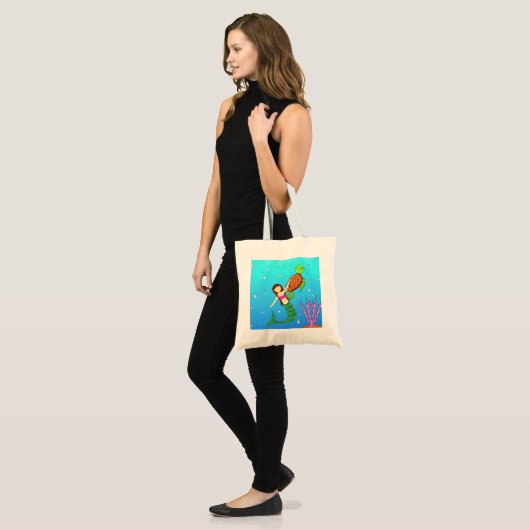 Mermaid & Turtle Friend Tote Bag Tragetasche (Vorderseite (Model))