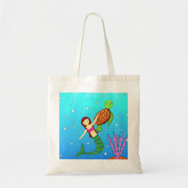 Mermaid & Turtle Friend Tote Bag Tragetasche