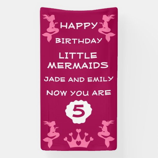 Mermaid Twin Sisters Banner (Vertikal)