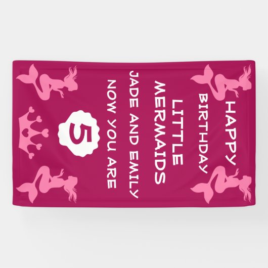 Mermaid Twin Sisters Banner (Horizontal)